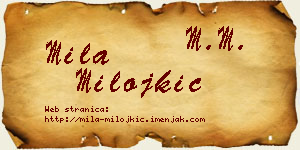Mila Milojkić vizit kartica